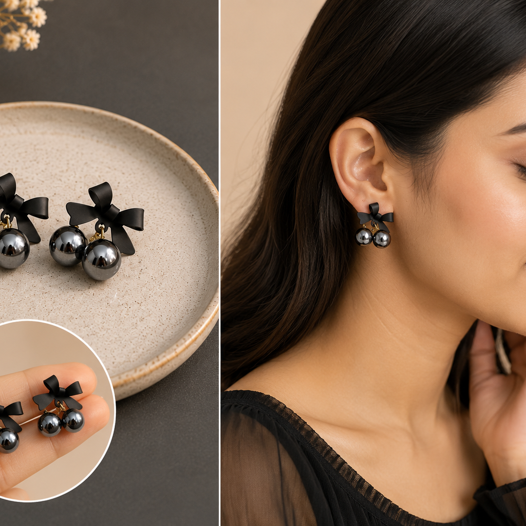 Midnight Bow Earrings 🖤