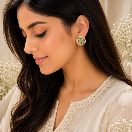 Mint Pearl Heritage Studs