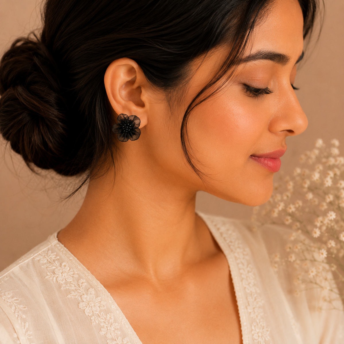 Midnight Bloom Studs 🖤