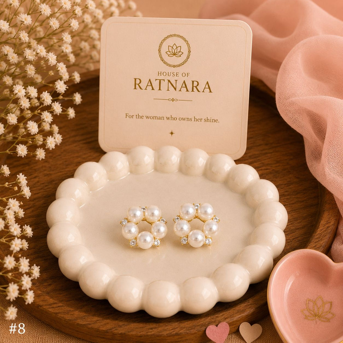 Pearl Bloom Halo Stud Earrings