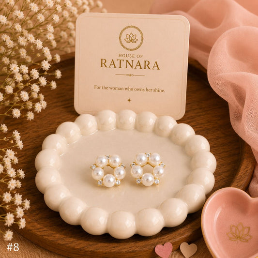 Pearl Bloom Halo Stud Earrings