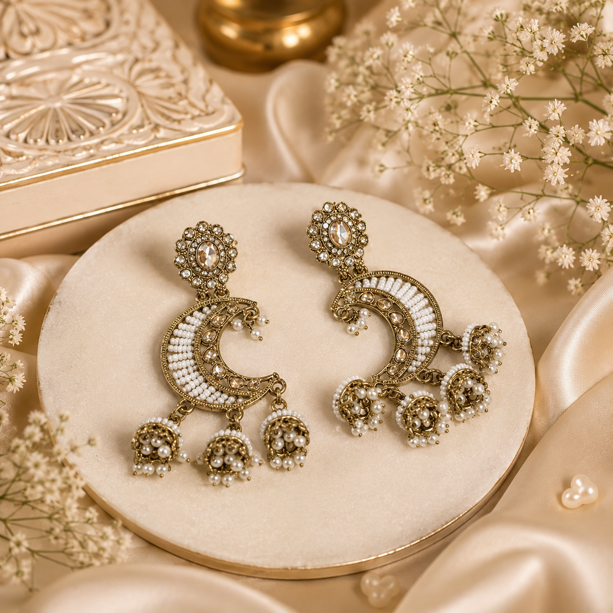 Amirah Crescent Chandbali Earrings