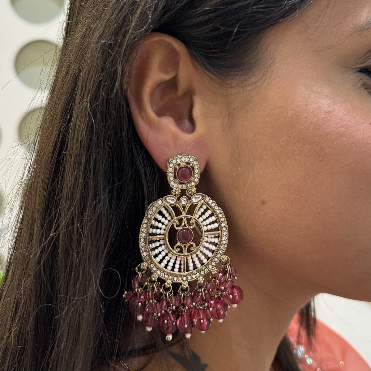 Meharma Pearl Chandbali Earrings