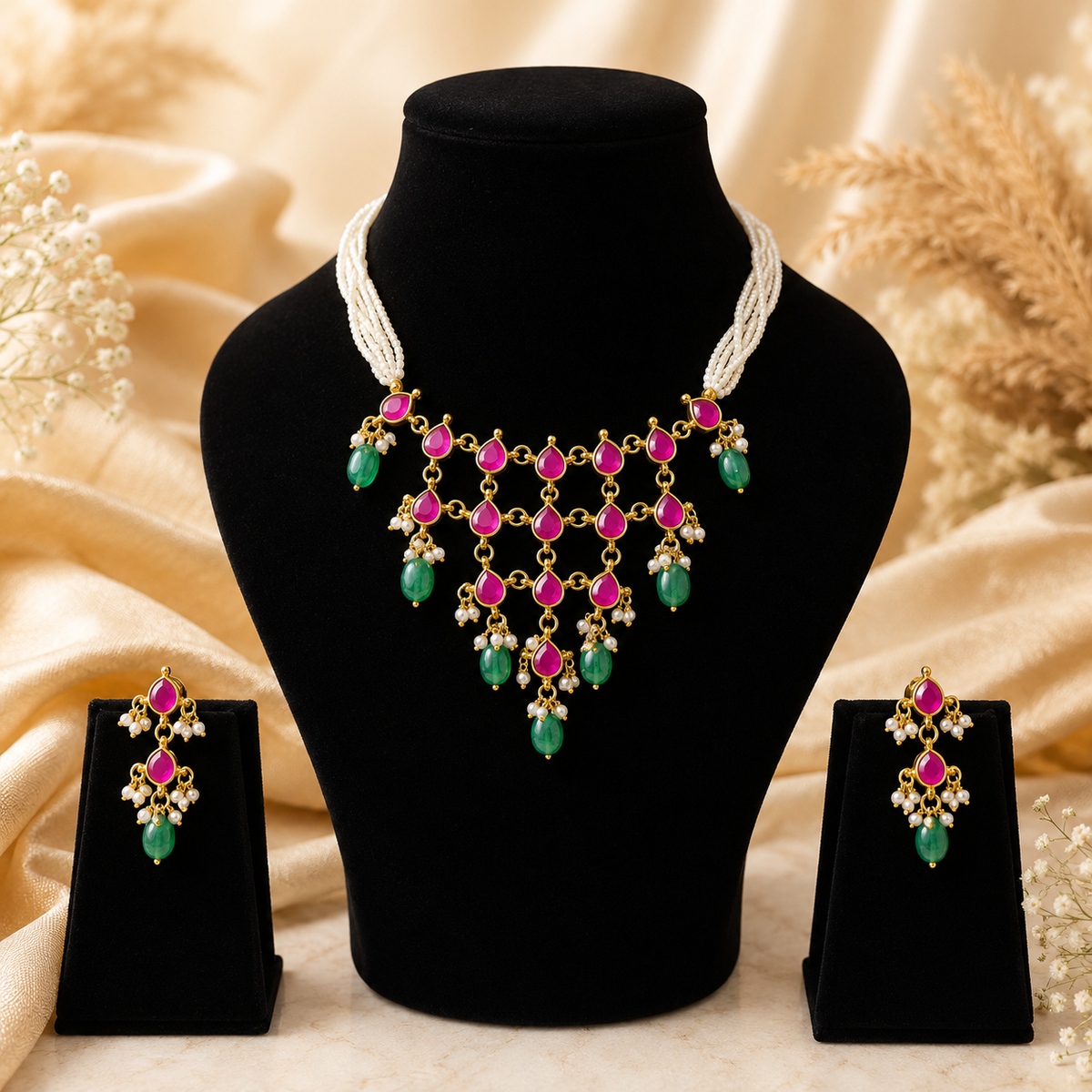 Aarohi Pearl Necklace Set