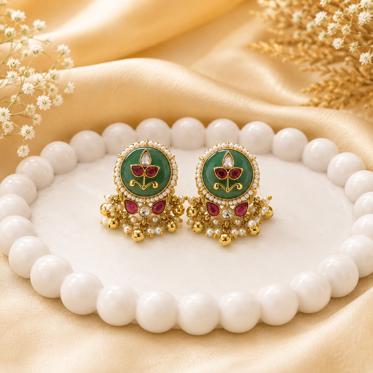 Mint Gulika Stud Earrings