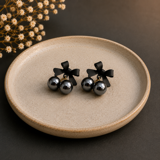 Midnight Bow Earrings 🖤