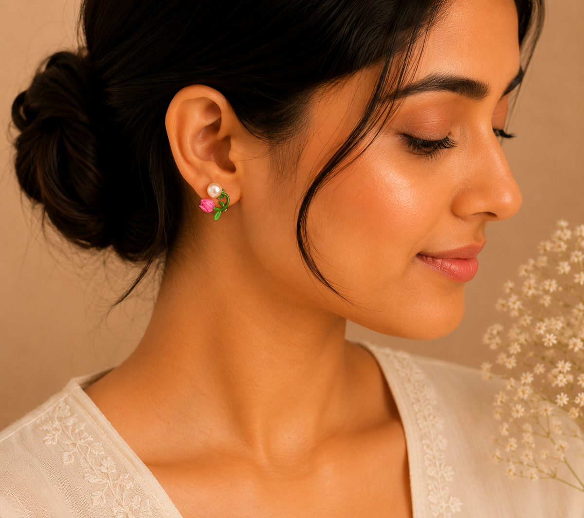 Blushing Tulip Studs 🌷