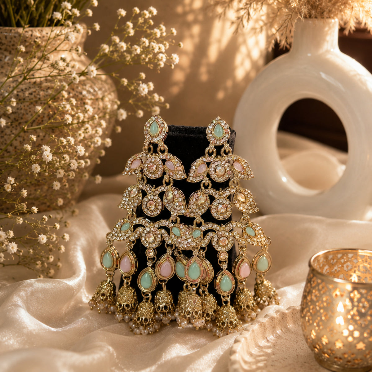 Zohra Pastel Jhumka Earrings