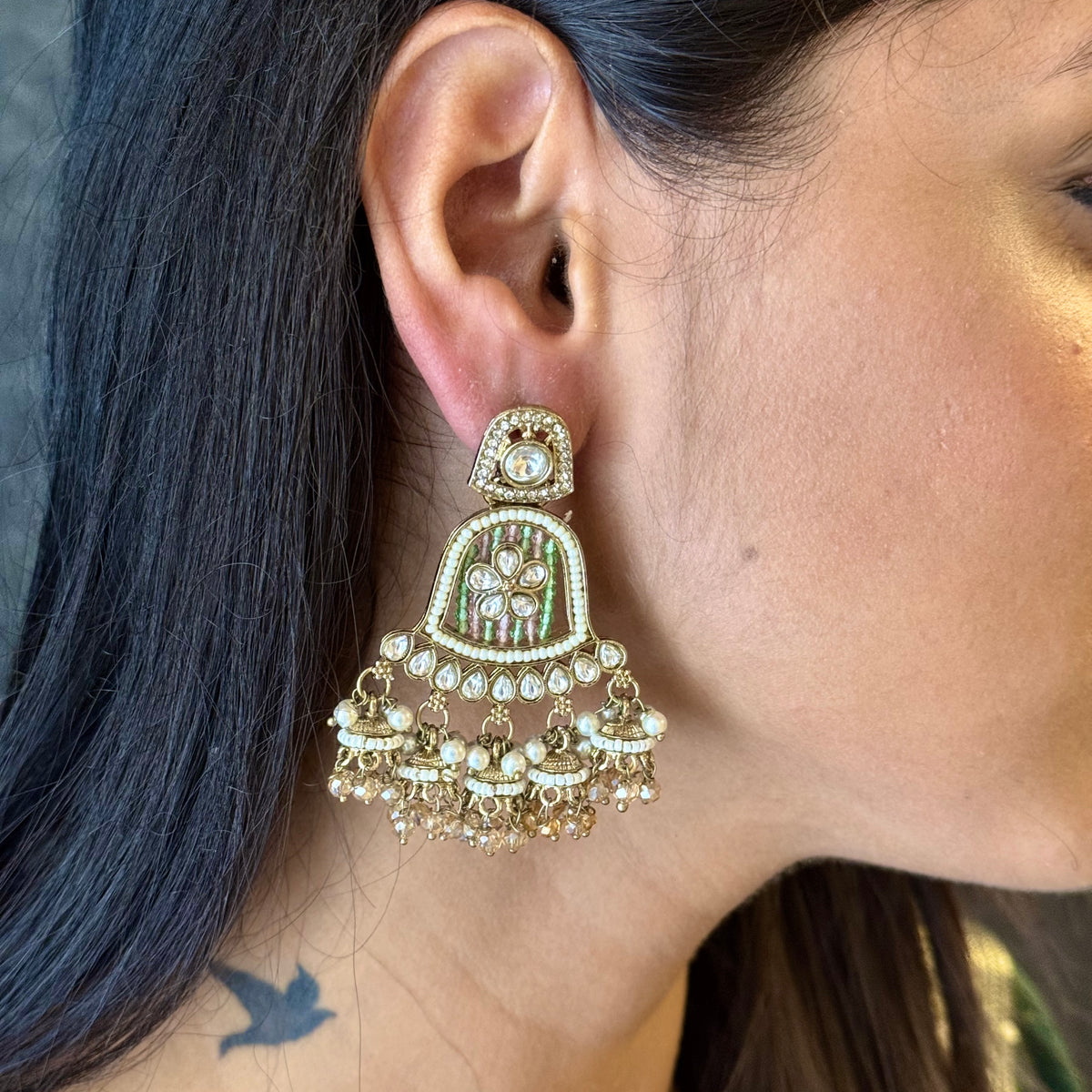 Kundan Jhumka Earrings