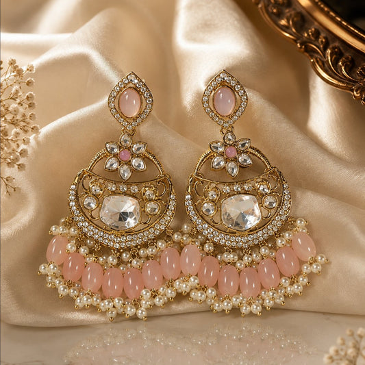 Gulabi Chandni Chandbali Earrings
